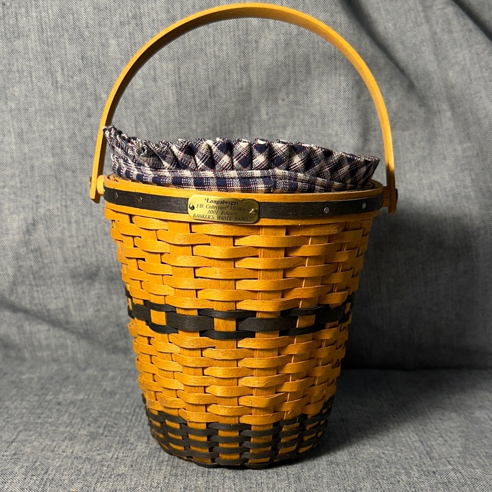 Longaberger Miniature Bankers Waste Basket